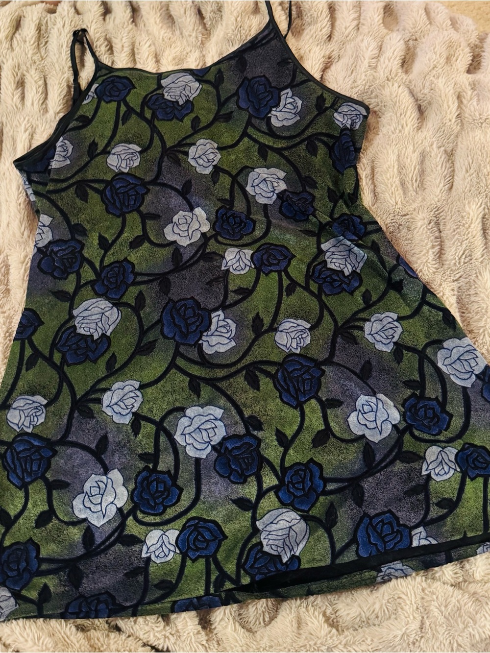 Green & Blue 90s Floral Slip Cami